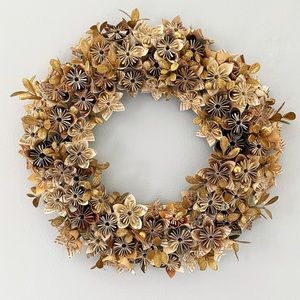 *SOLD* Handmade Origami Flower Wreath